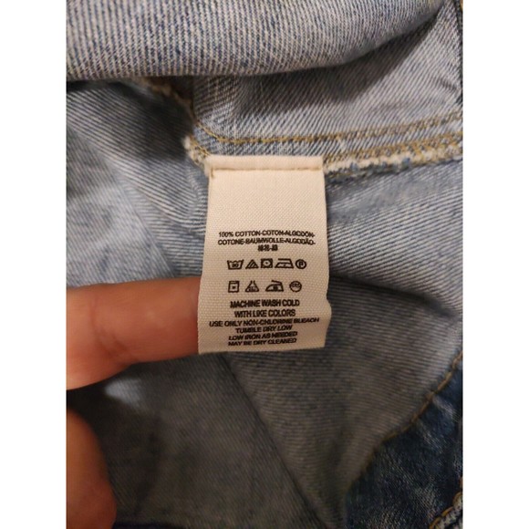 Free People Denim Lace Up Medium Blue Wash Jean Skirt Size 00 OB496275 MSRP 78$ - Picture 10 of 10